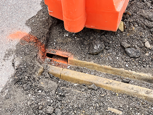Asphalt being removed from the CR 108 bridge near Carbondale during repairs.
