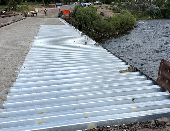 Steel decking has been replaced on the County Road 108 (Thompson Creek Road) bridge over the Crystal River near Carbondale. 