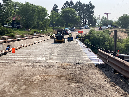 All concrete work on the new decking of the CR 108 bridge near Carbondale is complete. 