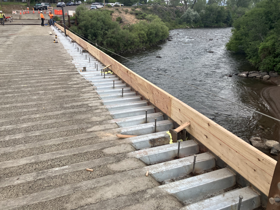 Forms being built for south-side curb